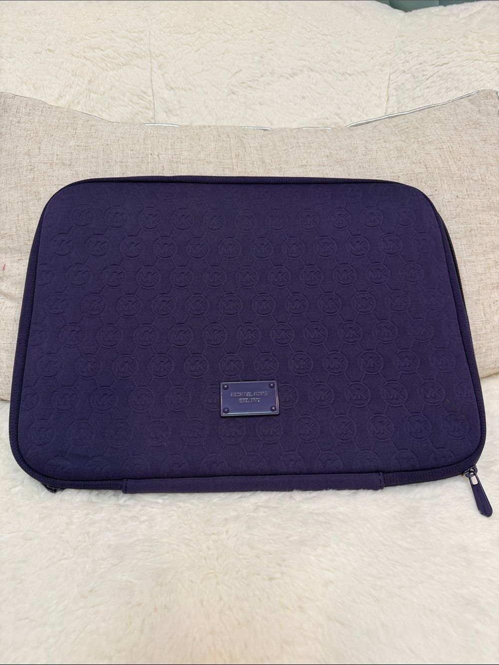 Michael Kors Embossed MK Plum Laptop Sleeve